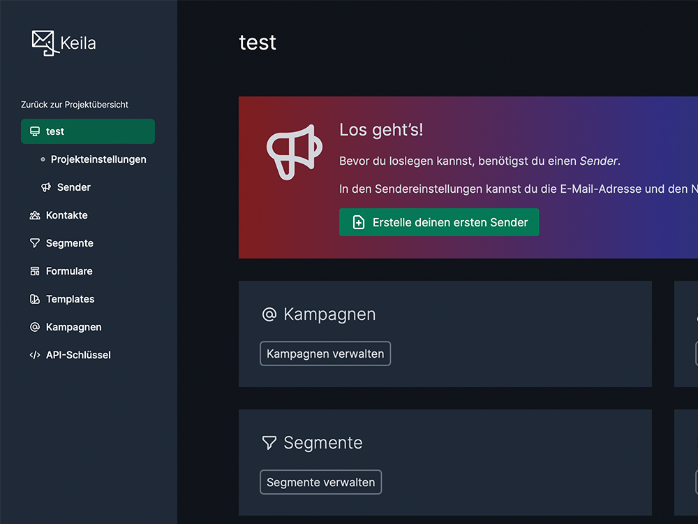 Dashboard von Keila