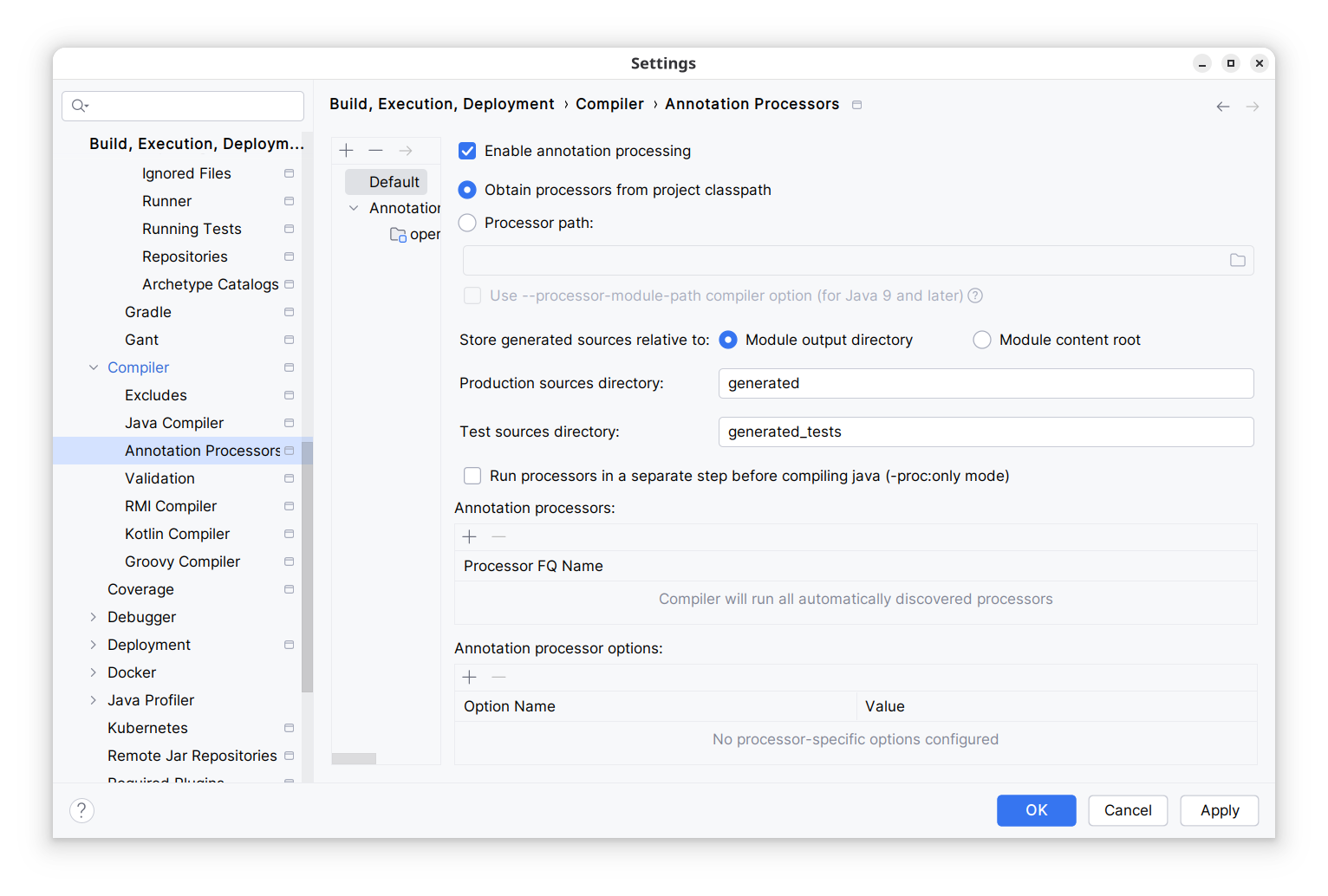 Annotation Processor in IntelliJ Idea