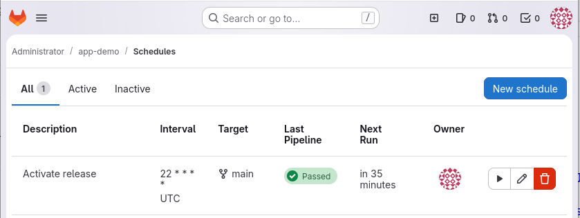 Zeitgesteuerter Job in GitLab CI
